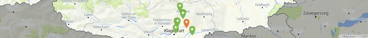 Kartenansicht für Apotheken-Notdienste in der Nähe von Kappel am Krappfeld (Sankt Veit an der Glan, Kärnten)